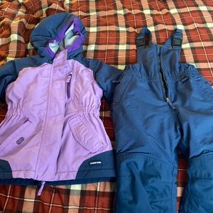 Lands End girl’s snow bibs and jacket
